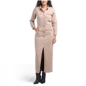 Young Fabulous & Broke Benson Utility Maxi Dress in Taupe Size Small NWT